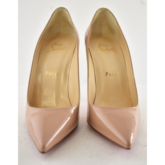 Christian Louboutin Decollete 554 100 Patent Nude 6248 Pointed Heel Pump 36.5 - Picture 7 of 14